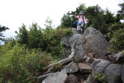 山頂直前の岩場