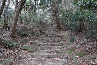 登山道は石段が多い