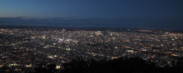 藻岩山からの札幌の夜景