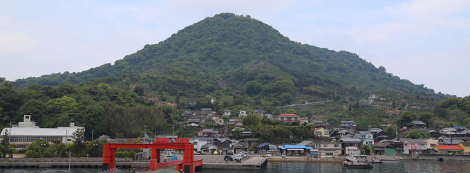 着岸寸前のフェリーから