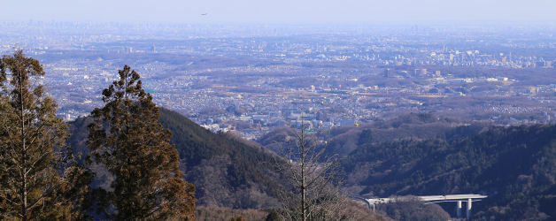 景信山頂から東京を一望
