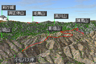 陣馬山マップ