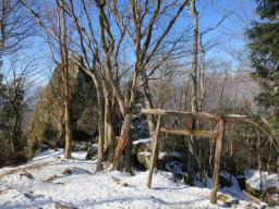 山名由来の巨石と鳥居