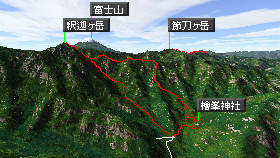 釈迦ヶ岳マップ